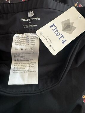 FitsT4 Sports Black Knee Patch Riding Tights Equestrian Breeches M NWT